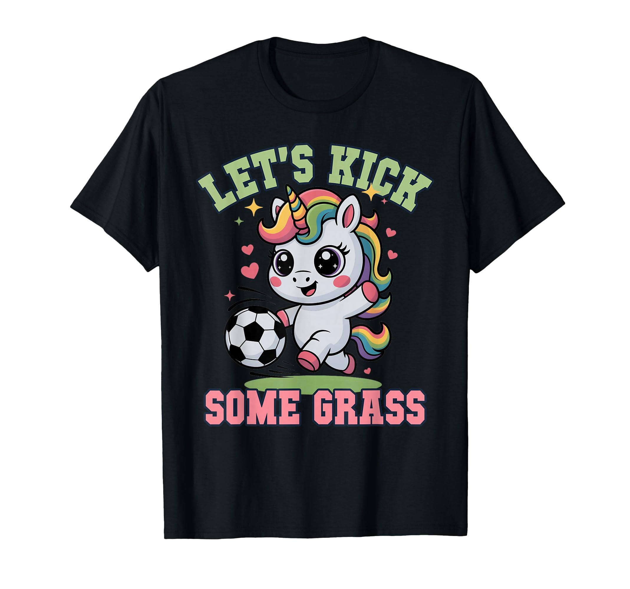 Funny Lets Kick Some Grass Soccer Unicorn T-Shirt - Unique Graphic Unisex - T-Shirt, Sweatshirt, Hoodie