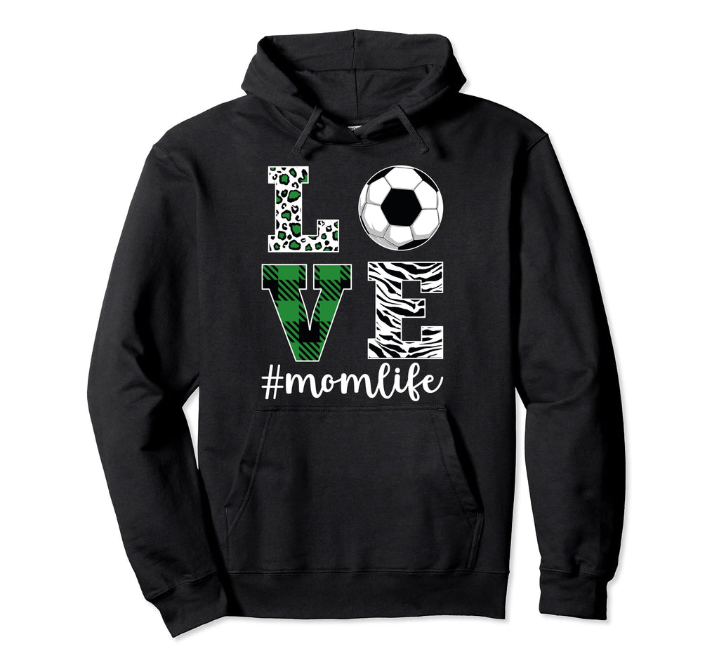 Soccer Love Mom Life Leopard Zebra Hoodie - Fun Novelty Design Men Women - T-Shirt, Sweatshirt, Hoodie