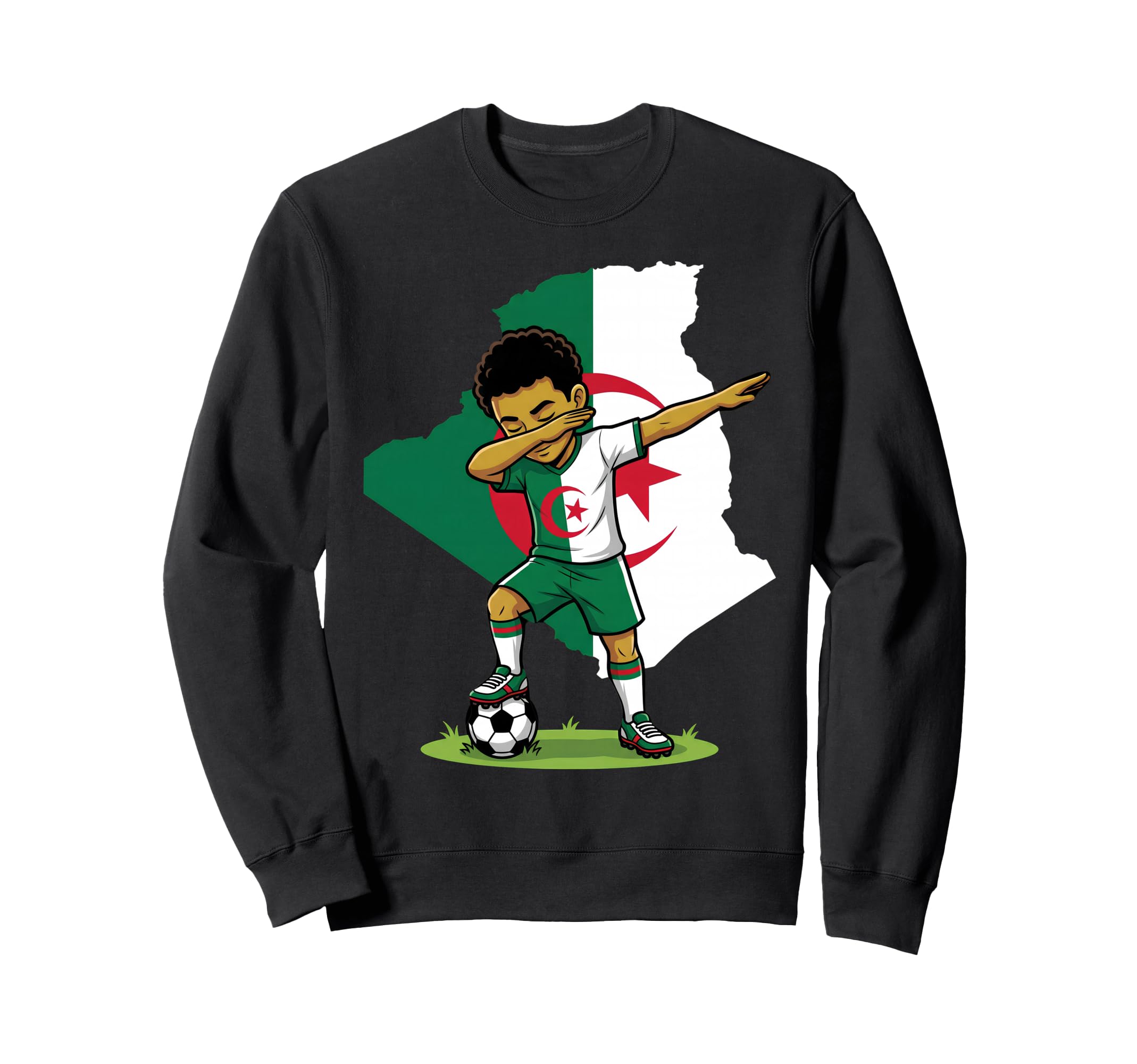 Algeria Soccer Dab Flag Football Sweatshirt - Custom Art Print Unisex - T-Shirt, Sweatshirt, Hoodie