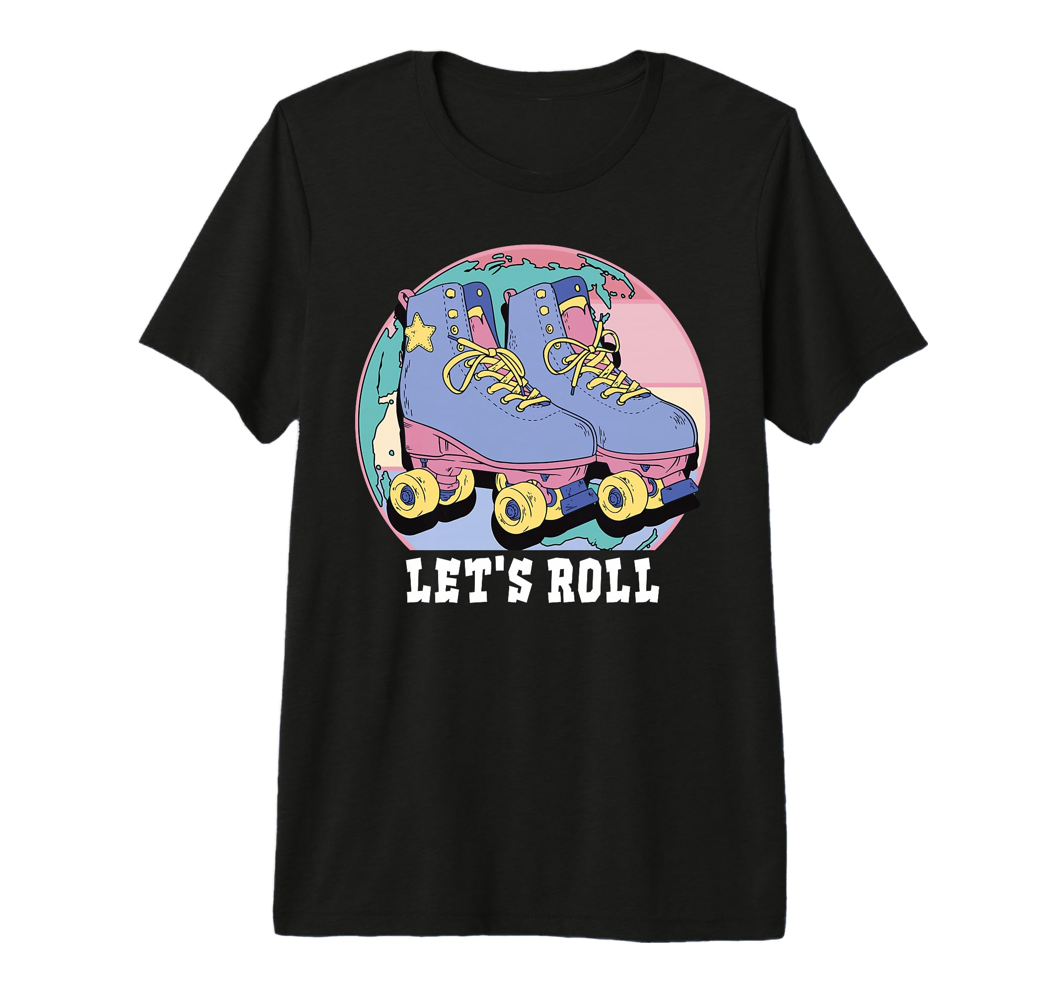 Lets Roll Roller Skates Tri Blend T-Shirt - Novelty Apparel for Adults - T-Shirt, Sweatshirt, Hoodie