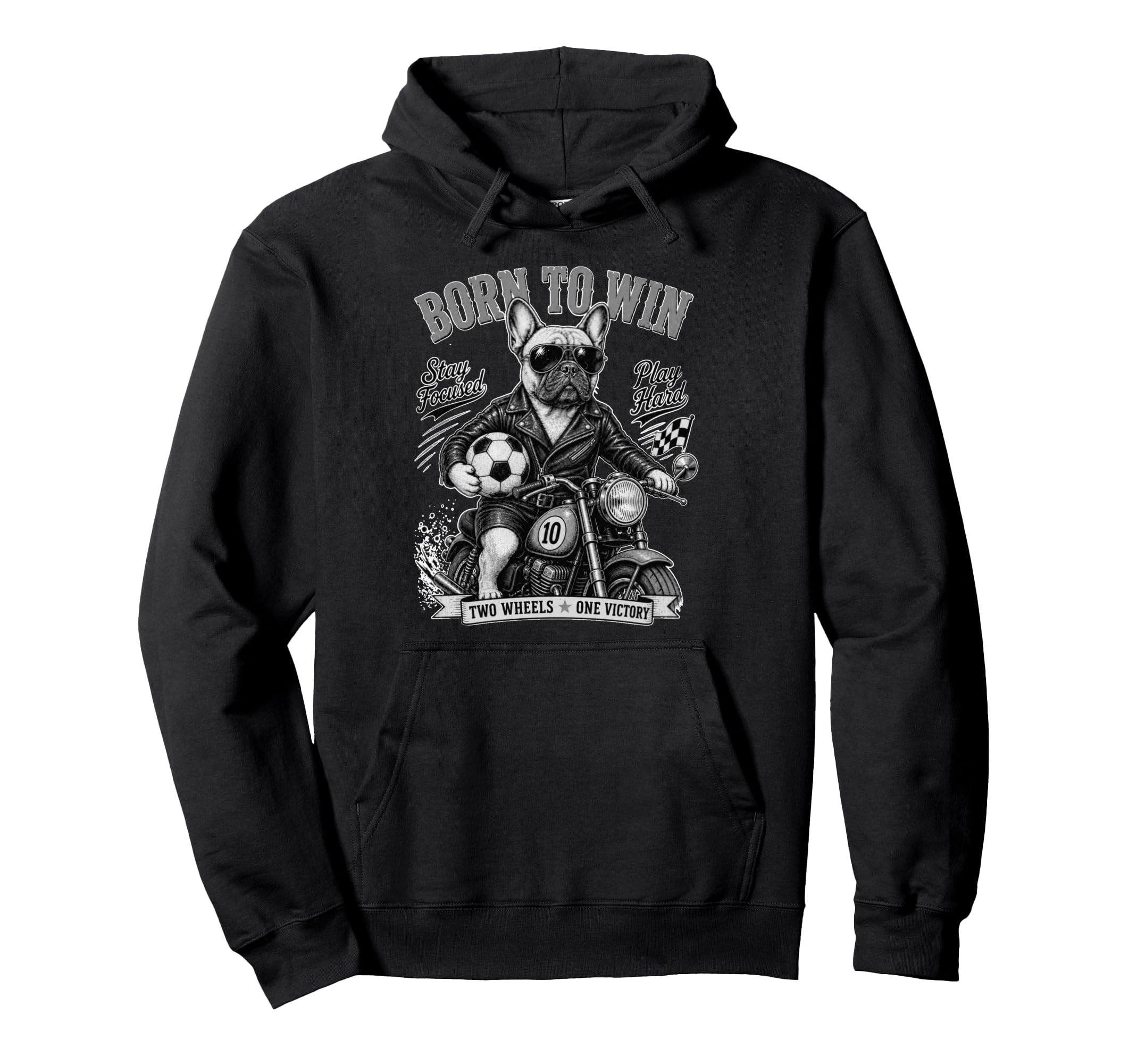 French Bulldog Ride Motorbike Love Hoodie - Streetwear Style Men Women - T-Shirt, Sweatshirt, Hoodie