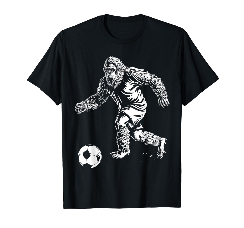Bigfoot Playing Soccer Player Funny T-Shirt - Aesthetic Graphic Men Women - T-Shirt, Sweatshirt, Hoodie