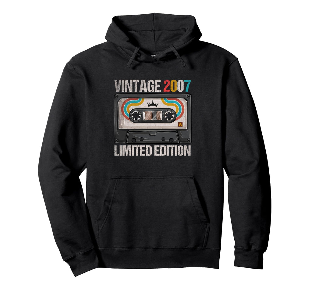 2007 Funny 18Th Birthday Cassette Tape 18 Hoodie - Custom Art Print Unisex - T-Shirt, Sweatshirt, Hoodie