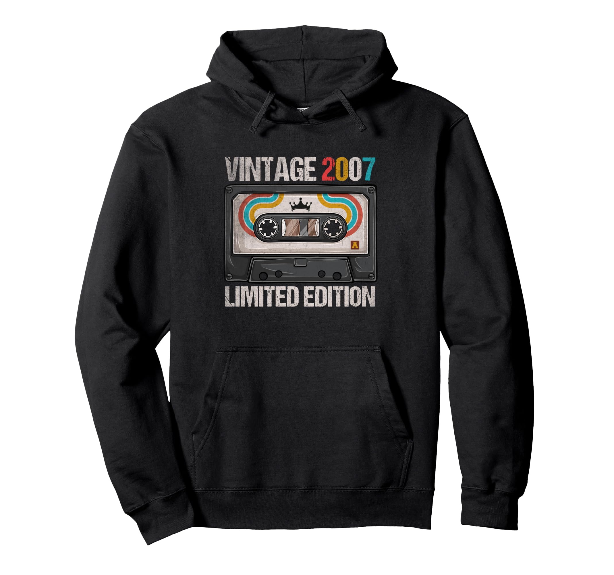 2007 Funny 18Th Birthday Cassette Tape 18 Hoodie - Custom Art Print Unisex - T-Shirt, Sweatshirt, Hoodie