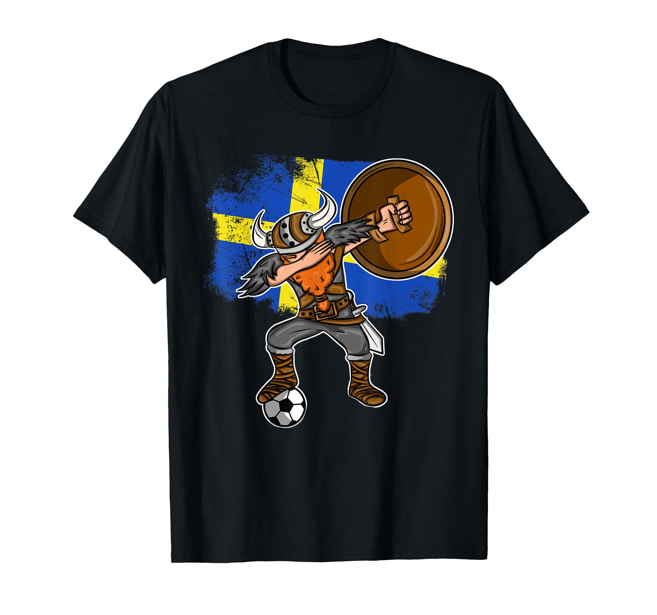 Swedish Viking Soccer Dabbing T-Shirt - Minimalist Print Men Women - T-Shirt, Sweatshirt, Hoodie
