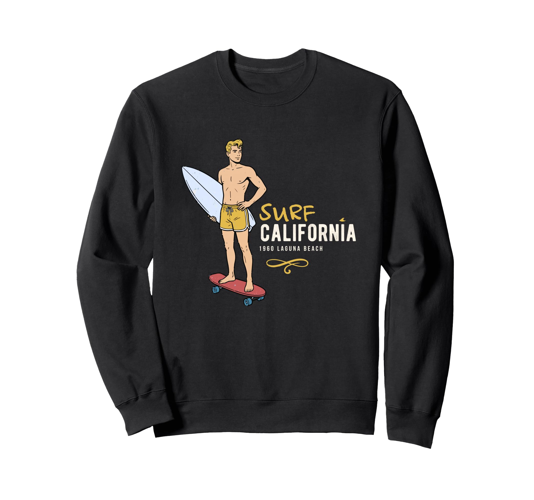 Surf California Laguna Beach Sweatshirt - Novelty Apparel for Adults - T-Shirt, Sweatshirt, Hoodie