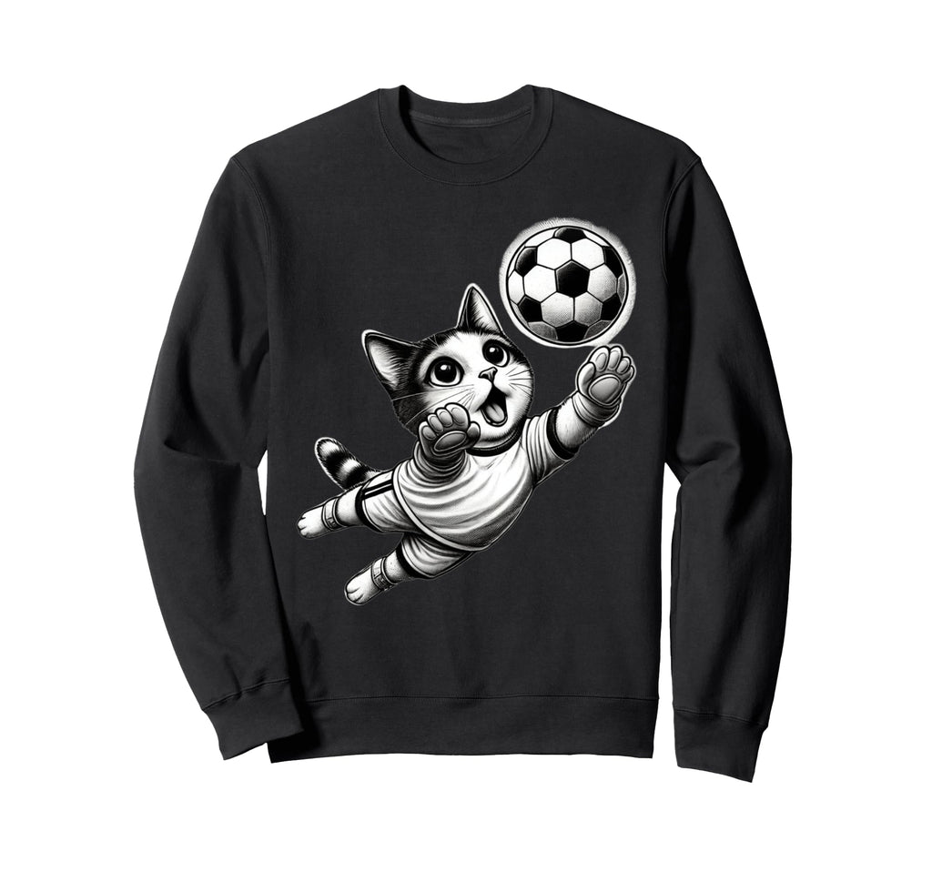 Soccer Goalie Athletic Kitten Sweatshirt - Minimalist Print Men Women - T-Shirt, Sweatshirt, Hoodie