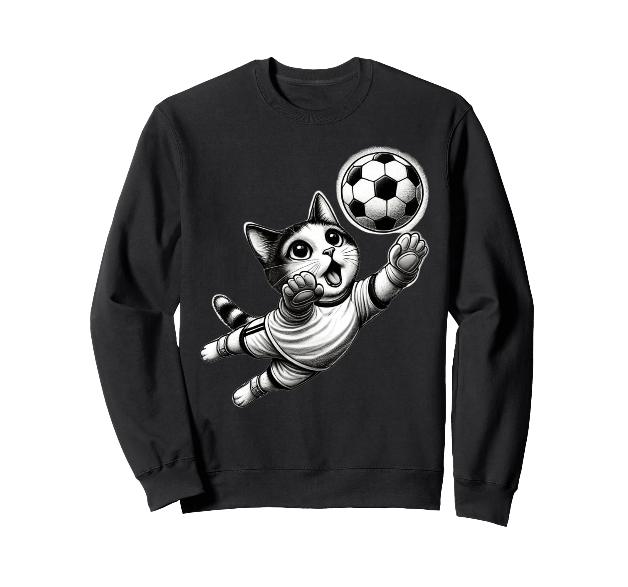 Soccer Goalie Athletic Kitten Sweatshirt - Minimalist Print Men Women - T-Shirt, Sweatshirt, Hoodie