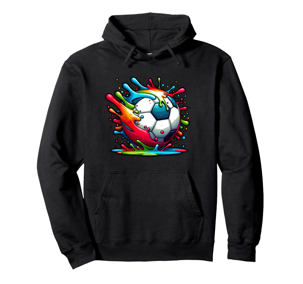 Soccer Drip Theme Dripping Soccer Ball Hoodie - Minimalist Print Unisex - T-Shirt, Sweatshirt, Hoodie