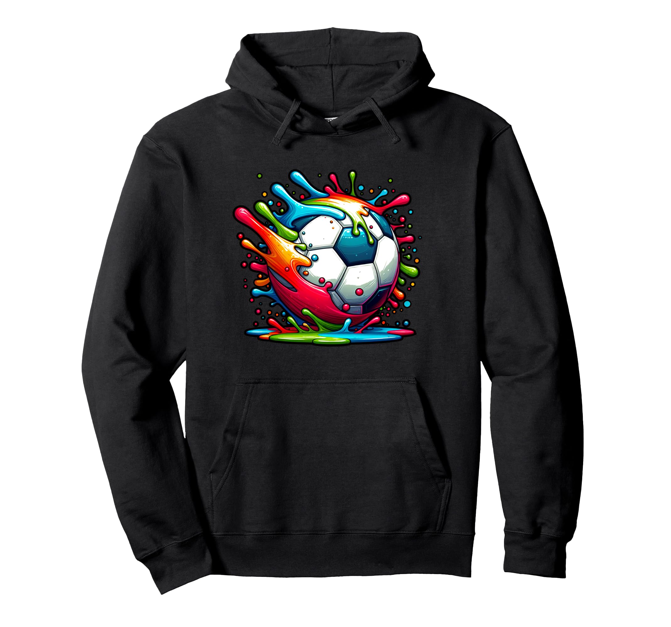 Soccer Drip Theme Dripping Soccer Ball Hoodie - Minimalist Print Unisex - T-Shirt, Sweatshirt, Hoodie
