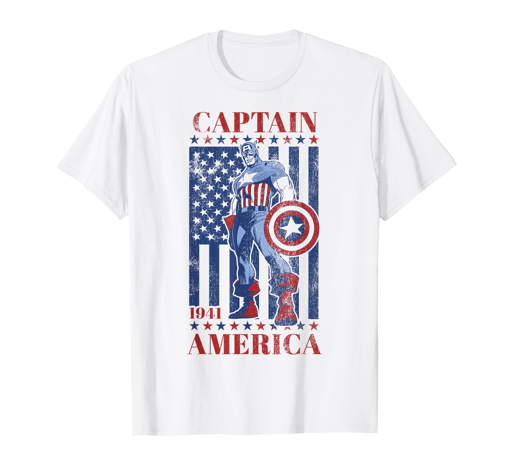 Marvel Captain America Flag 1941 T-Shirt - Trendy Graphic for Adults - T-Shirt, Sweatshirt, Hoodie