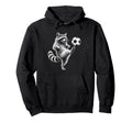 Funny Raccoon Kicking Soccer Ball Football Hoodie - Unique Graphic Unisex - T-Shirt, Sweatshirt, Hoodie