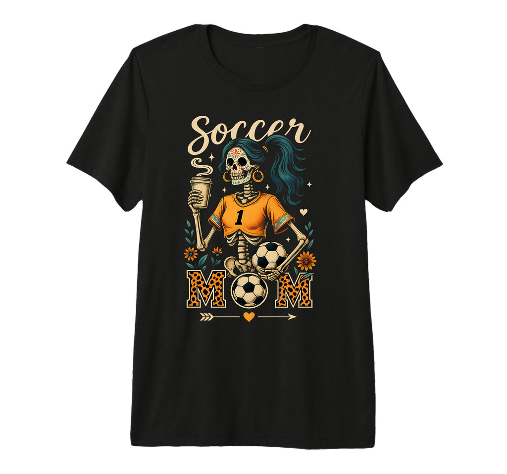 Soccer Mom Skeleton Coffee Leopard T-Shirt - Custom Art Print Men Women - T-Shirt, Sweatshirt, Hoodie