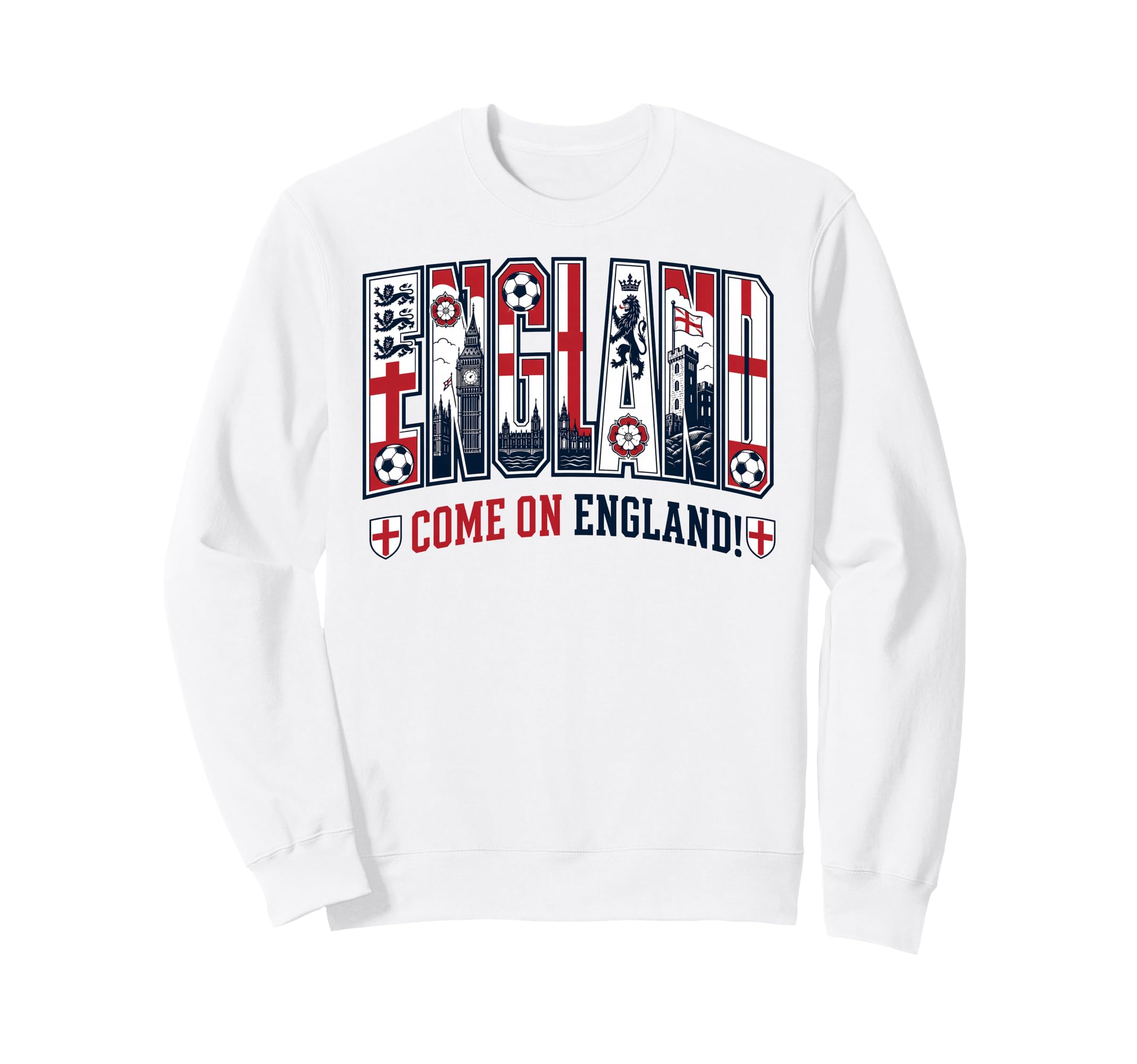England Soccer 2026 British Fans Sweatshirt - Fun Novelty Design for Adults - T-Shirt, Sweatshirt, Hoodie