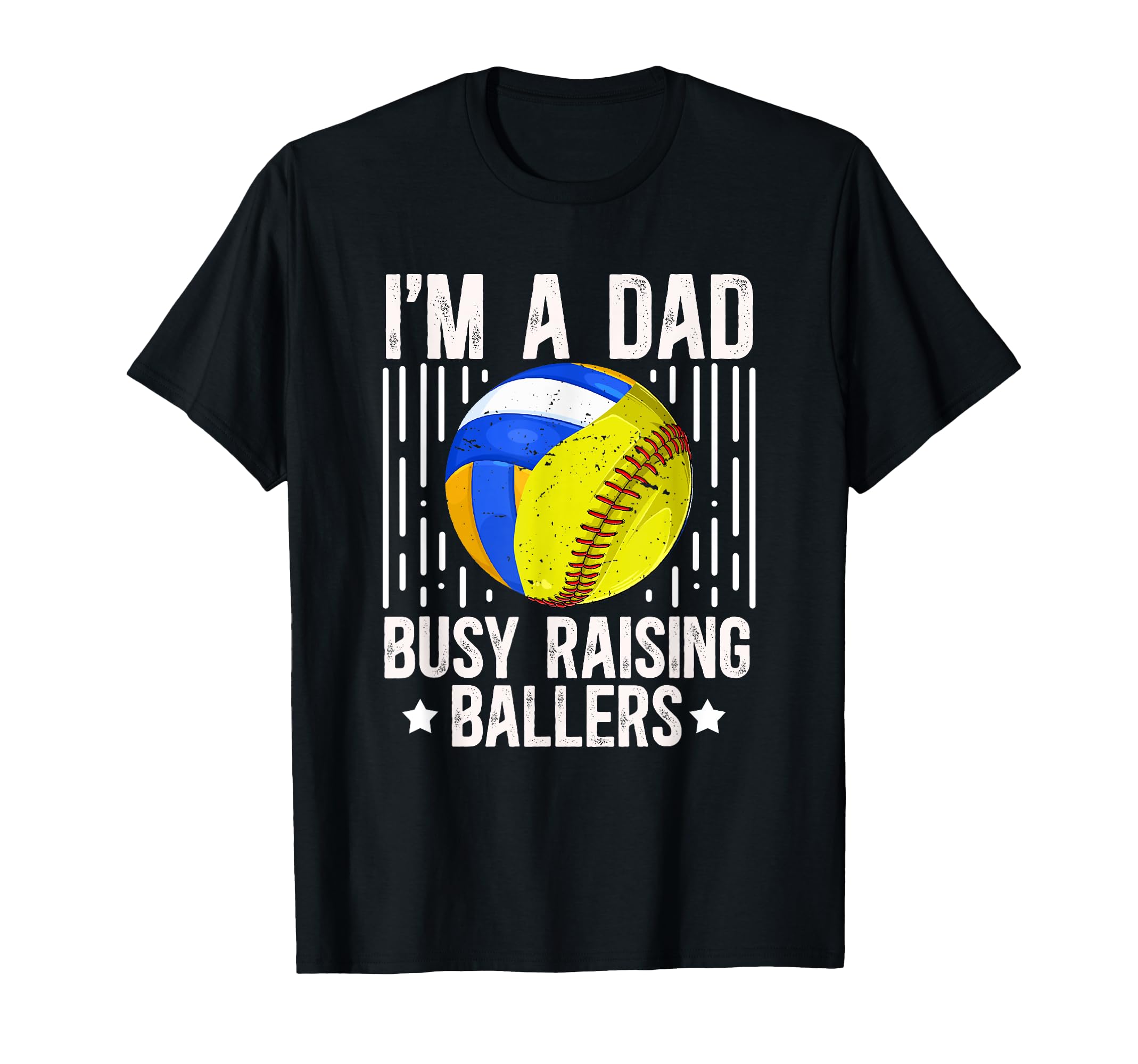 Im Dad Busy Raising Ballers Softball T-Shirt - Minimalist Print for Adults - T-Shirt, Sweatshirt, Hoodie