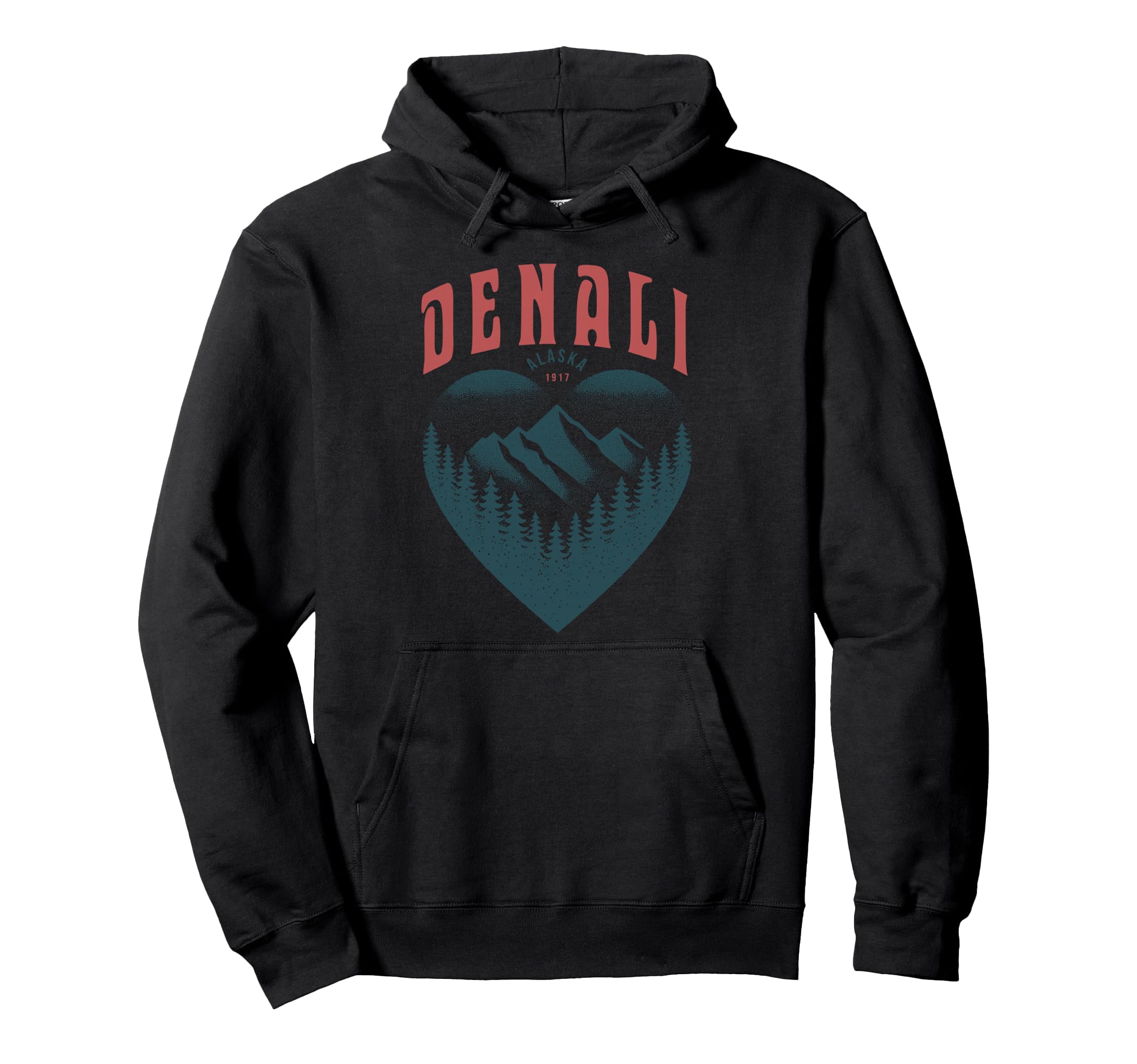 Denali National Park Heart Mountain Hoodie - Aesthetic Graphic Unisex - T-Shirt, Sweatshirt, Hoodie