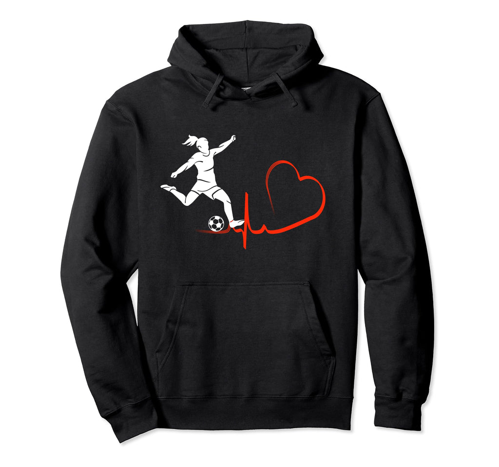 Soccer Football Heartbeat Funny Sports Hoodie - Streetwear Style Men Women - T-Shirt, Sweatshirt, Hoodie