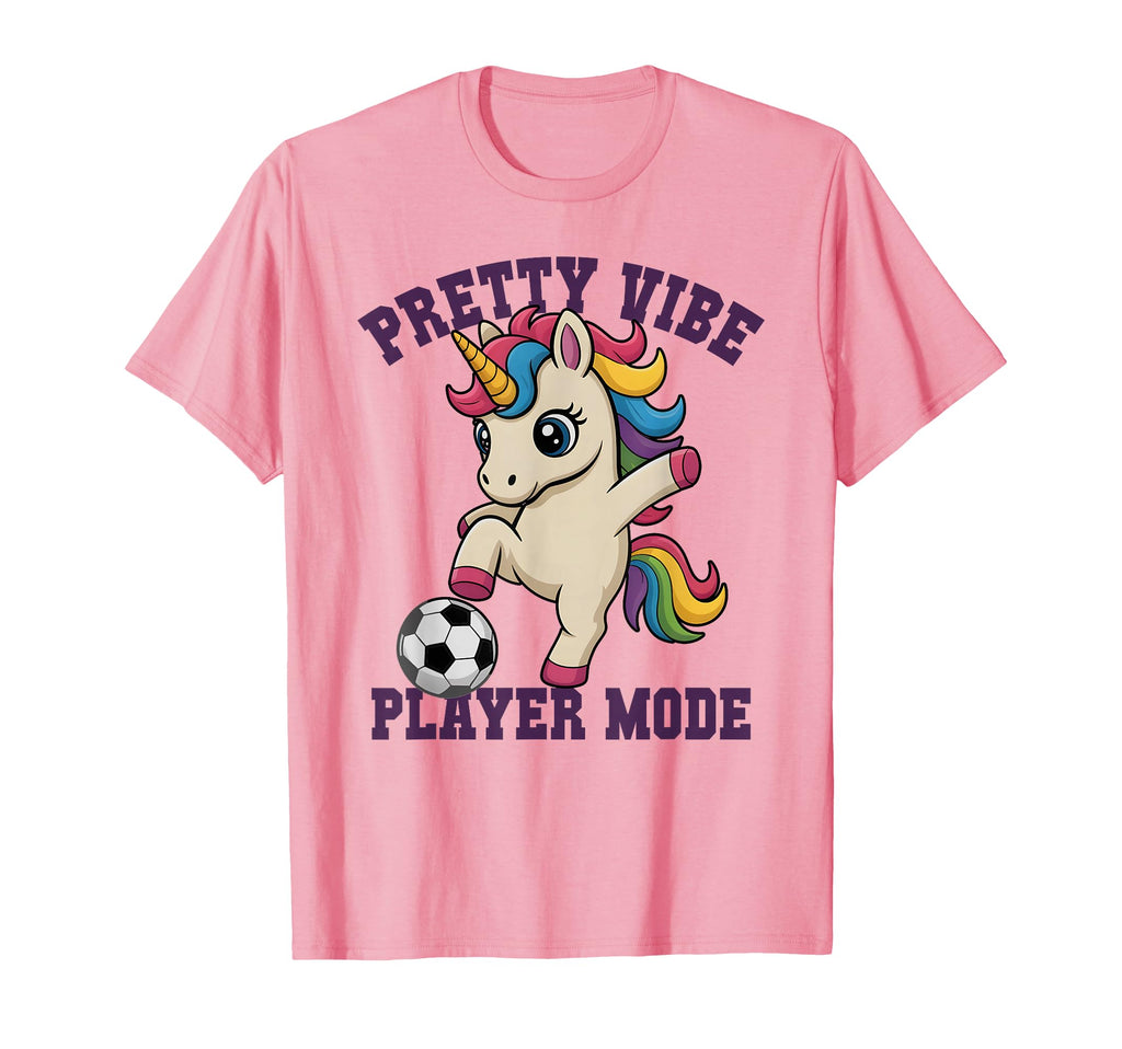 Soccer Pretty Vibe Unicorn Player T-Shirt - Novelty Apparel for Adults - T-Shirt, Sweatshirt, Hoodie