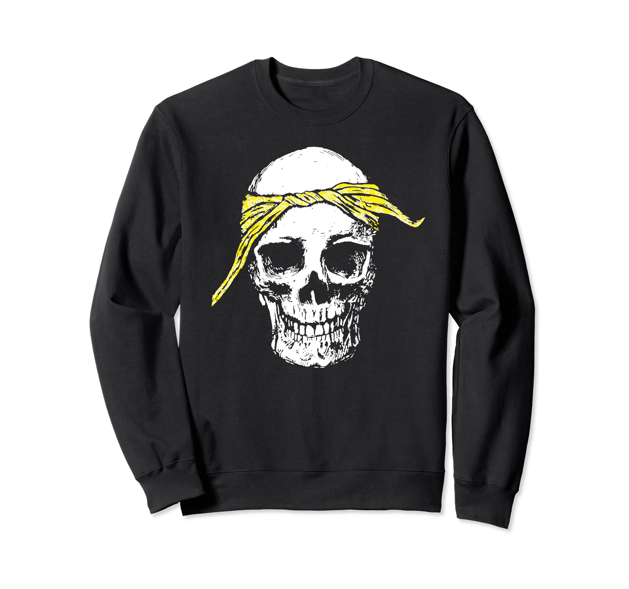 Hiphop Skull Yellow Do Rag Bandana Sweatshirt - Custom Art Print Men Women - T-Shirt, Sweatshirt, Hoodie