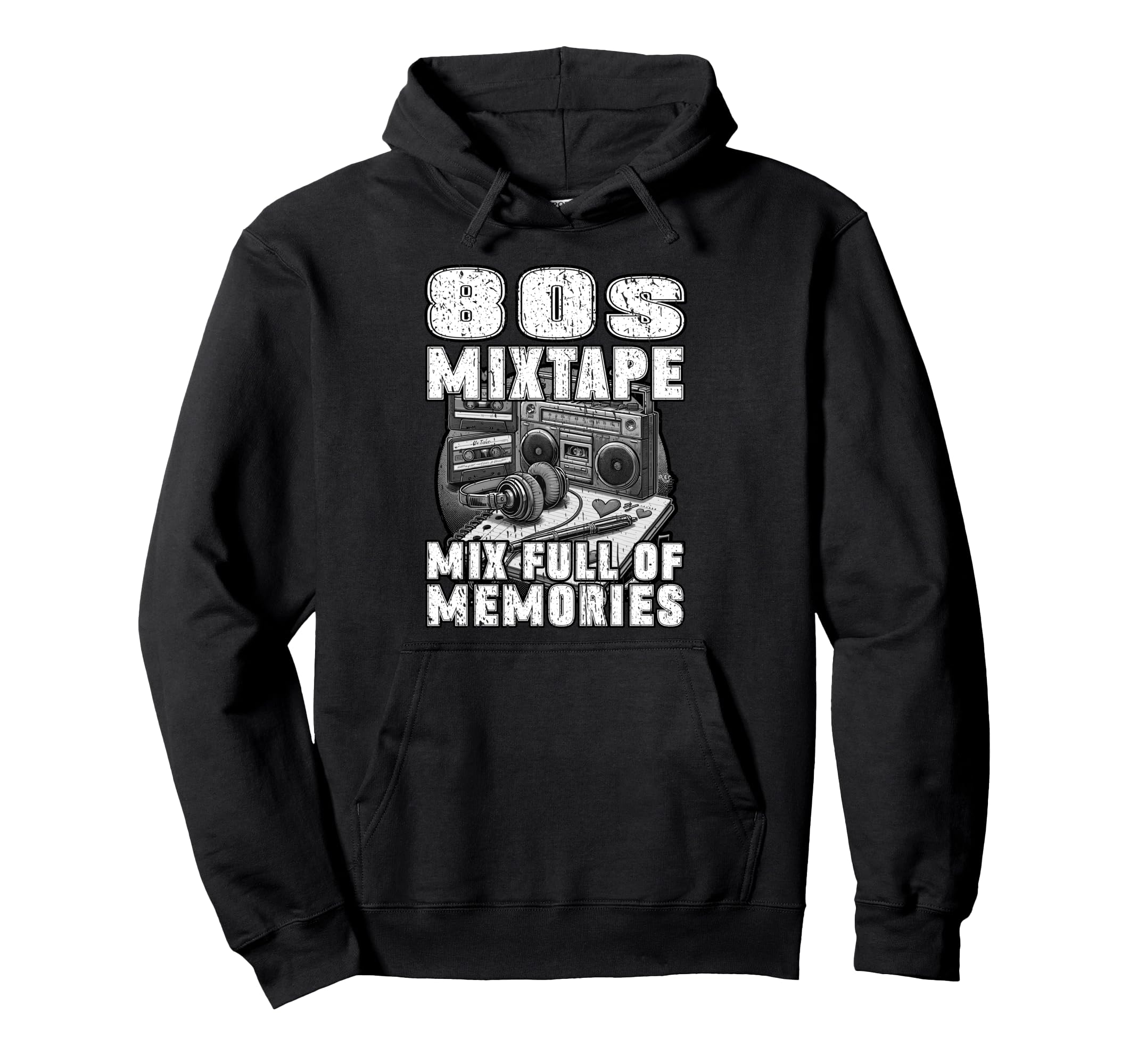80S Mixtape Mix Full Memories Cassette Hoodie - Trendy Graphic for Adults - T-Shirt, Sweatshirt, Hoodie