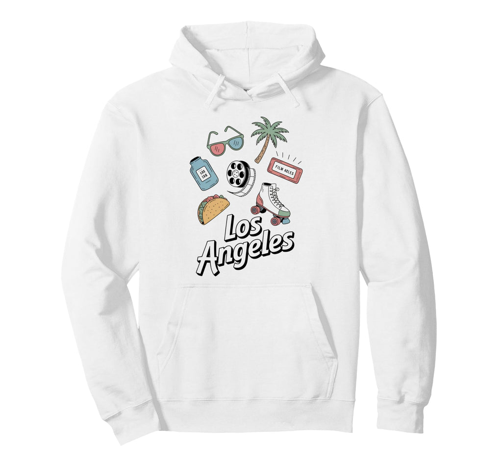 Los Angeles Vibes Icons Summer And Fun Hoodie - Minimalist Print Men Women - T-Shirt, Sweatshirt, Hoodie