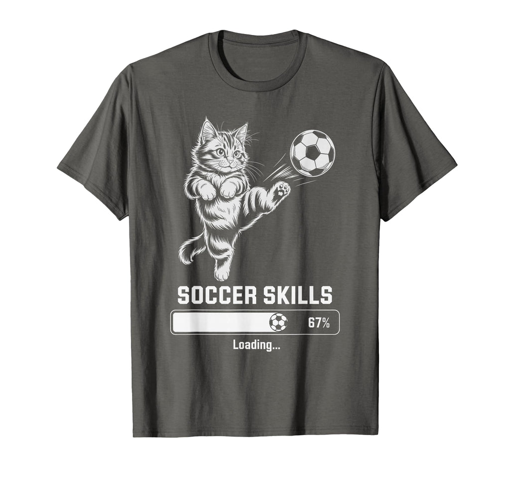 Funny Cat Soccer Skills Loading Kitty T-Shirt - Fun Novelty Design Unisex - T-Shirt, Sweatshirt, Hoodie