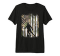 Camo Us Flag Soccer Silhouette T-Shirt - Fun Novelty Design Men Women - T-Shirt, Sweatshirt, Hoodie