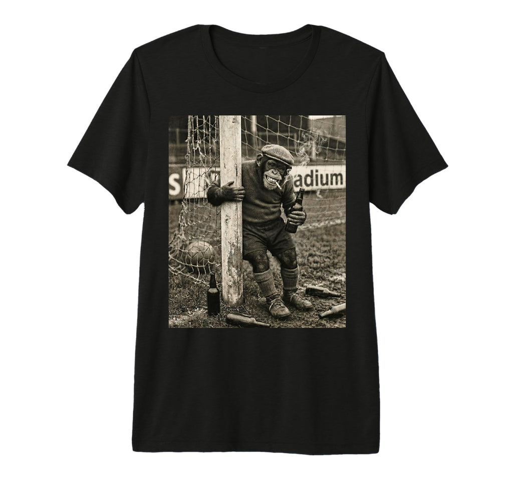 Black White Funny Chimpanzee Drinking T-Shirt - Novelty Apparel Men Women - T-Shirt, Sweatshirt, Hoodie