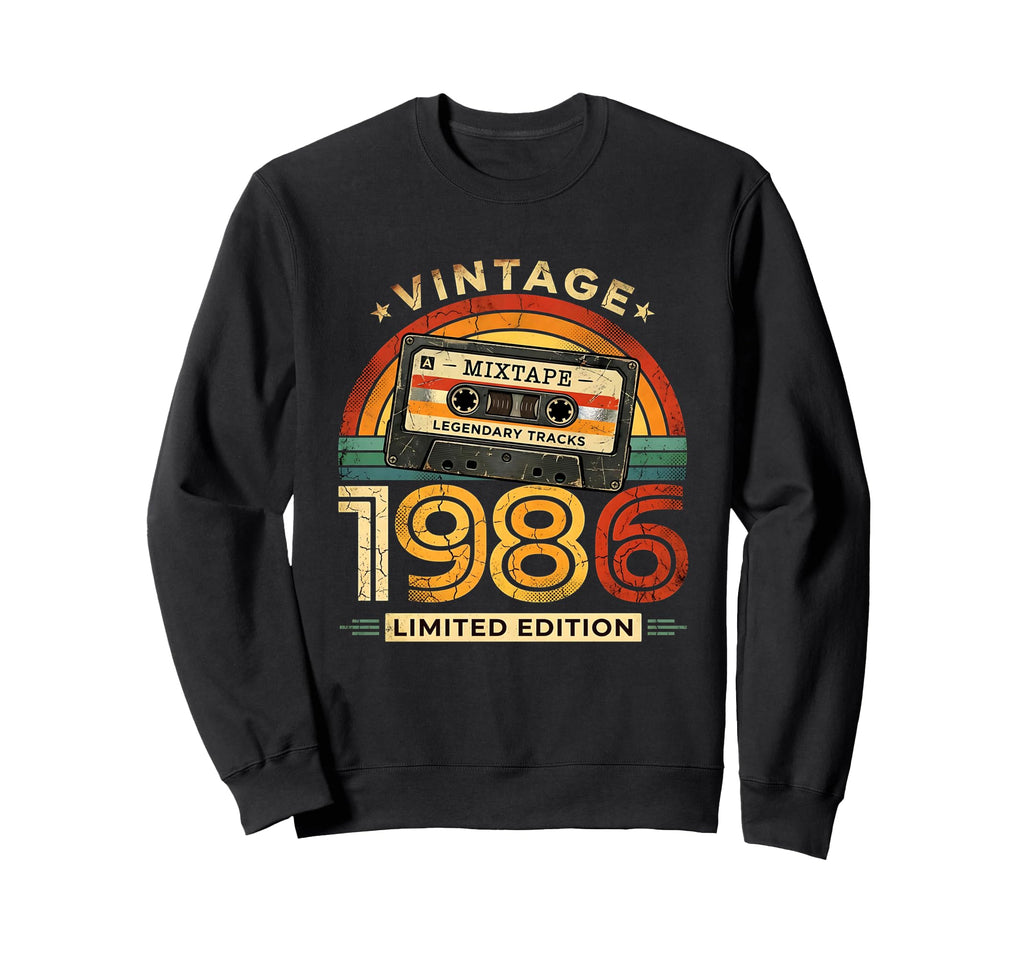 1986 40Th Birthday Cassette Tape Sweatshirt - Graphic Print for Adults - T-Shirt, Sweatshirt, Hoodie