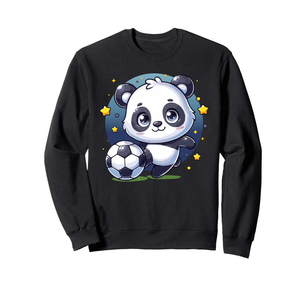 Panda Playing Soccer Kicking Ball Sweatshirt - Custom Art Print Men Women - T-Shirt, Sweatshirt, Hoodie