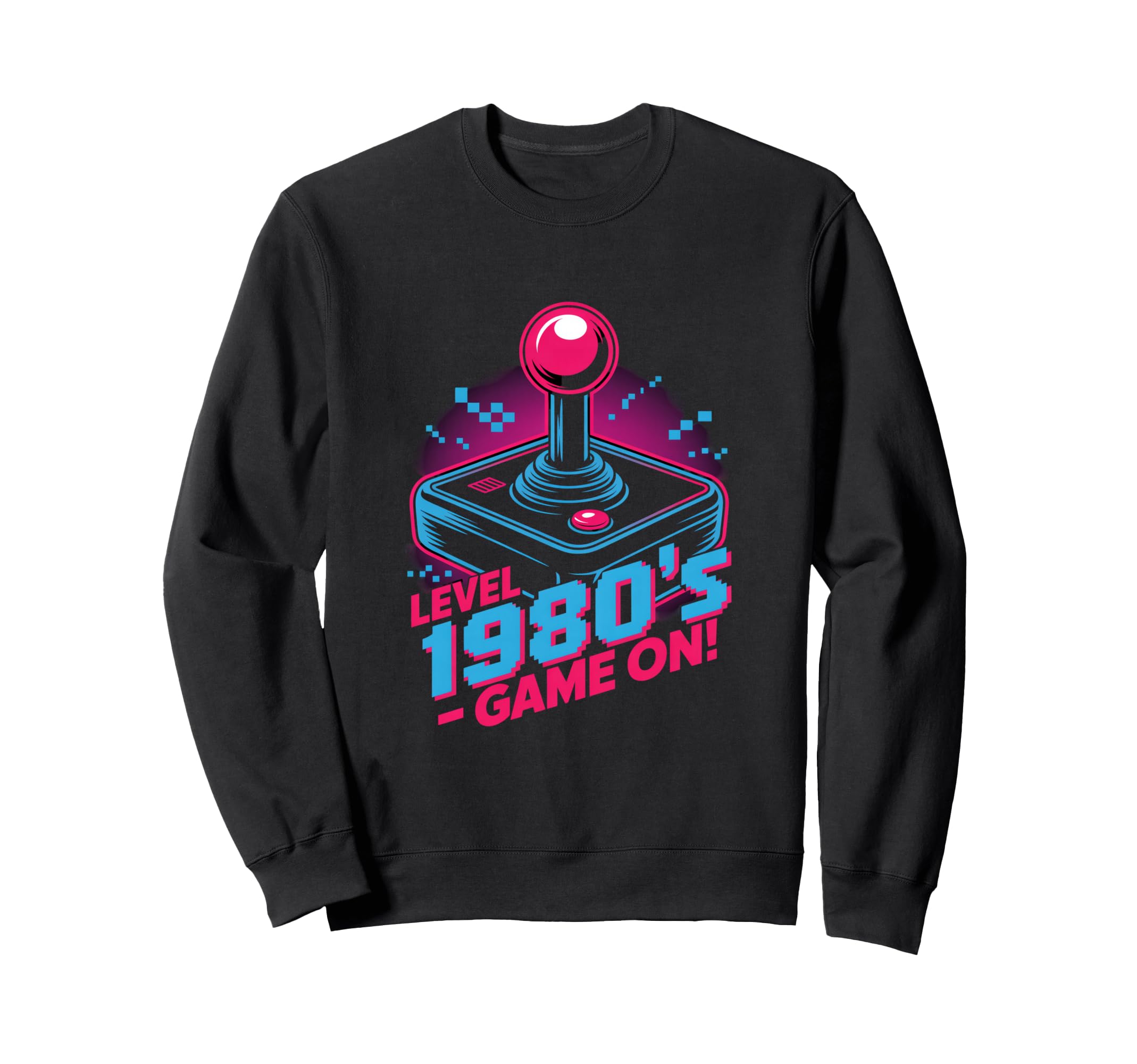 Level 1980S Game Arcade Joystick Sweatshirt - Minimalist Print for Adults - T-Shirt, Sweatshirt, Hoodie