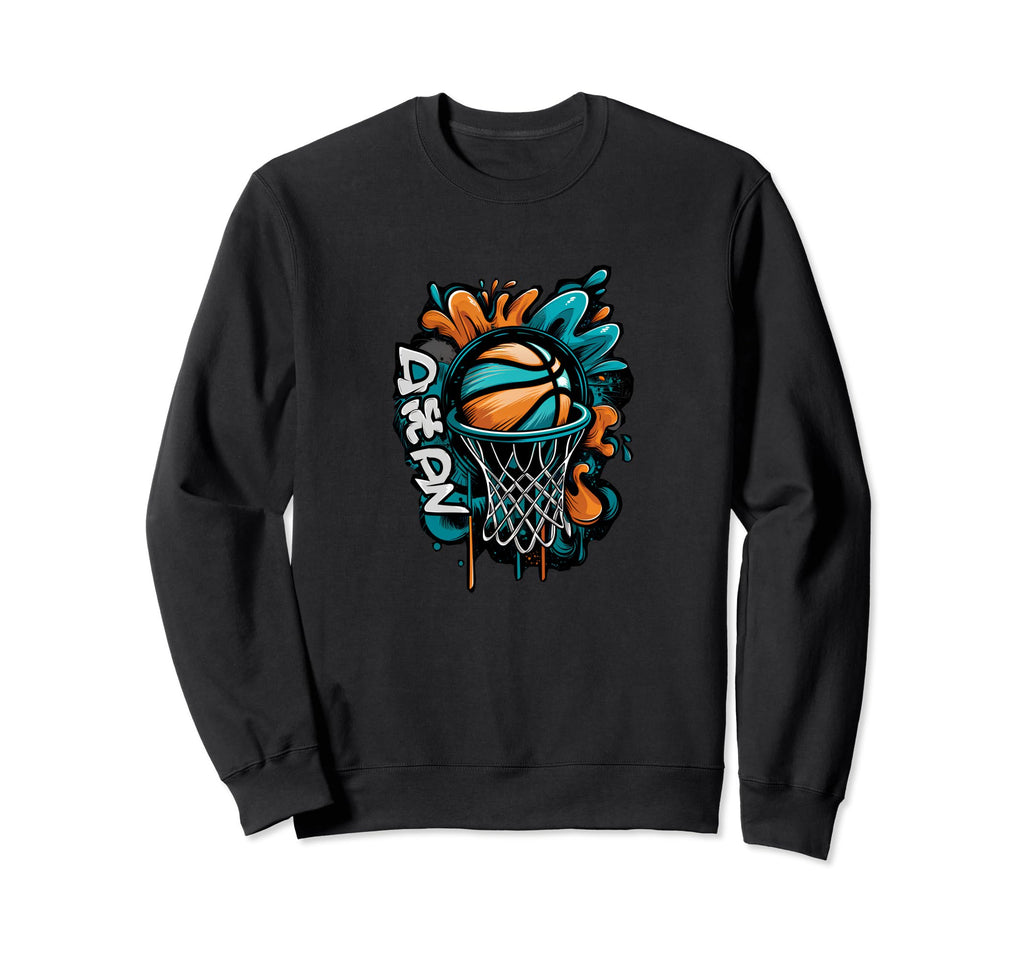Basketball Hoop Graffiti Colorful Sweatshirt - Unique Graphic Men Women - T-Shirt, Sweatshirt, Hoodie