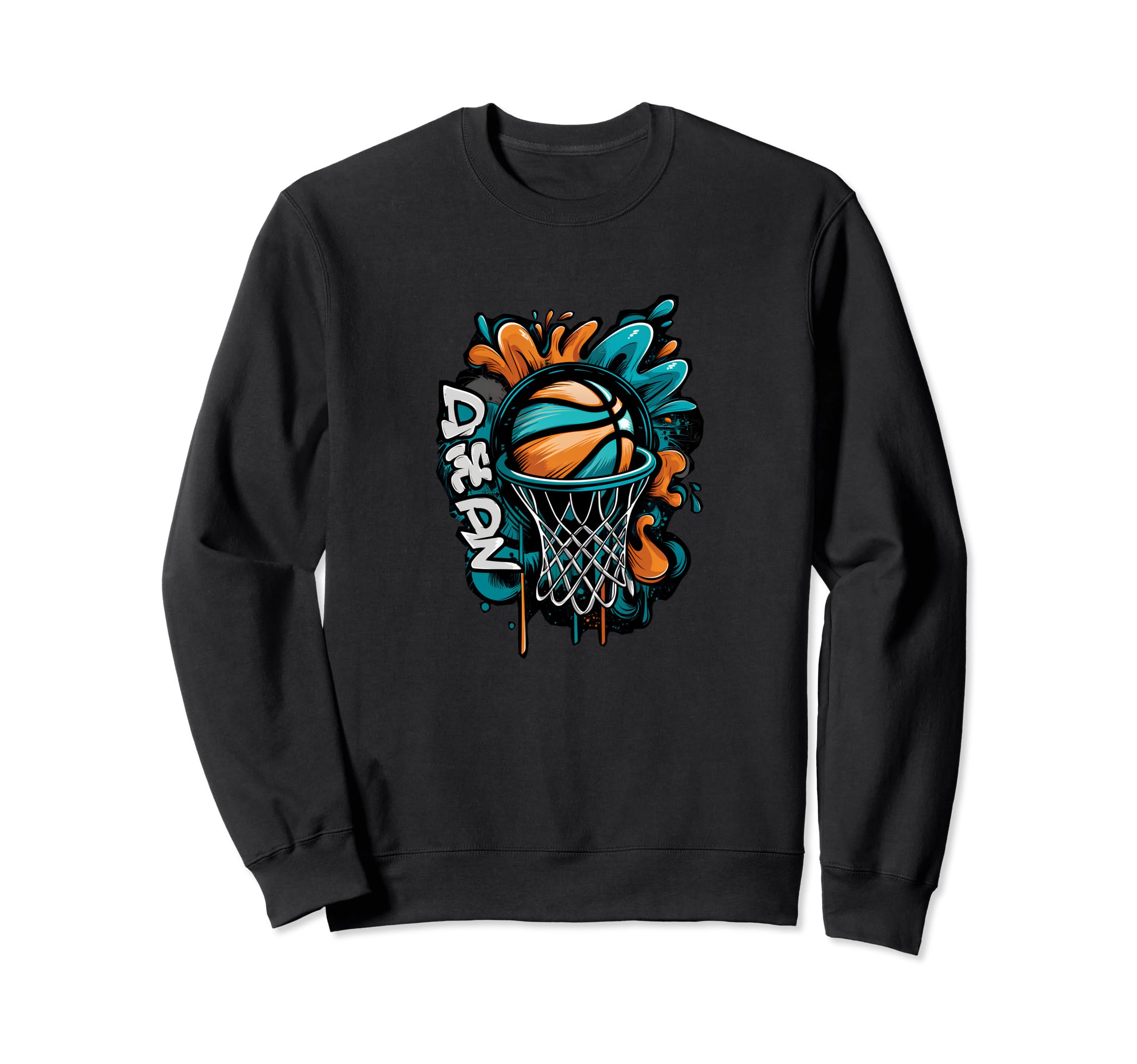 Basketball Hoop Graffiti Colorful Sweatshirt - Unique Graphic Men Women - T-Shirt, Sweatshirt, Hoodie