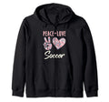 Peace Love Soccer Gifts And Hoodie - Fun Novelty Design for Adults - T-Shirt, Sweatshirt, Hoodie