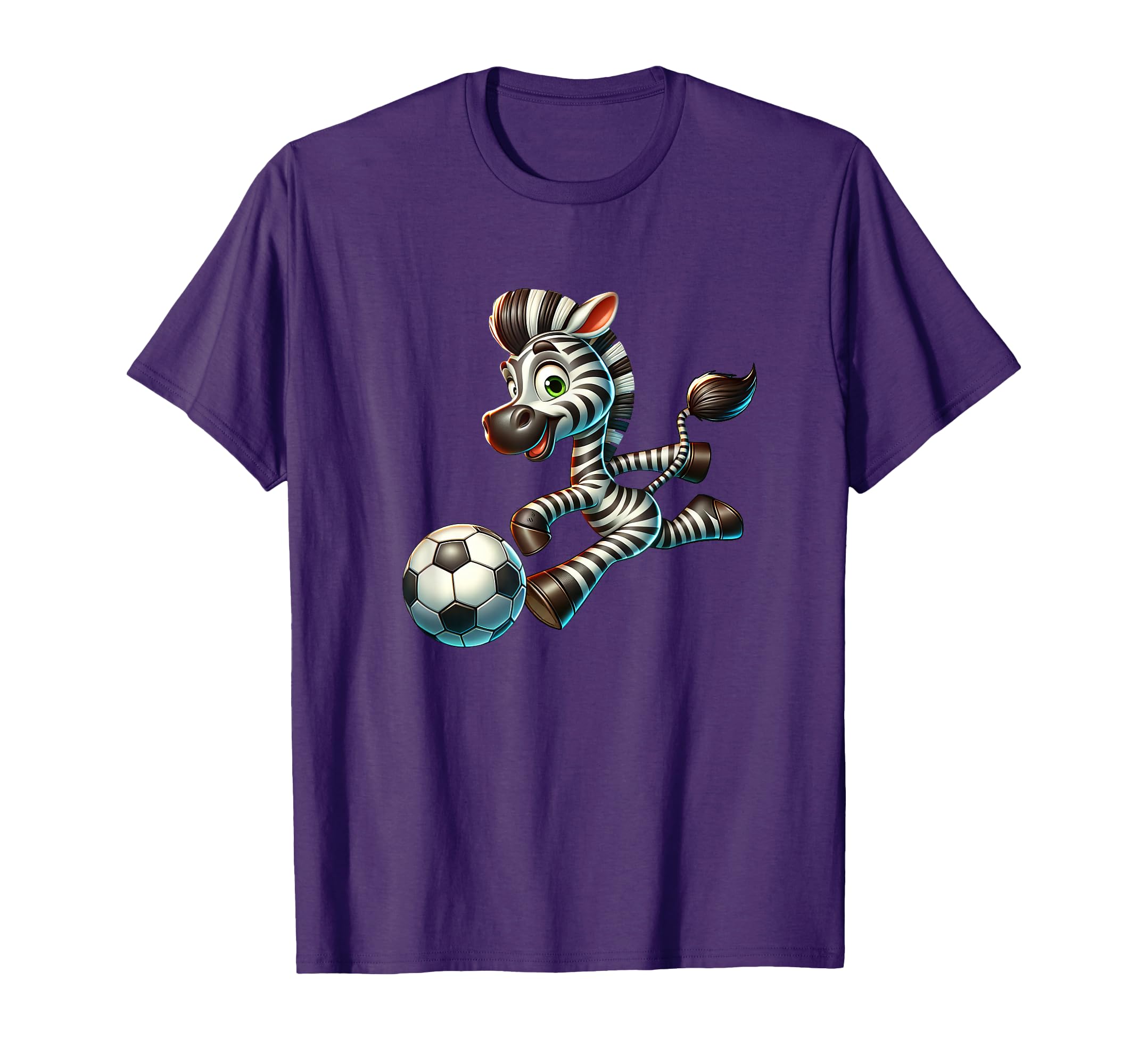 Cartoon Zebra Soccer Player T-Shirt - Fun Novelty Design Unisex - T-Shirt, Sweatshirt, Hoodie
