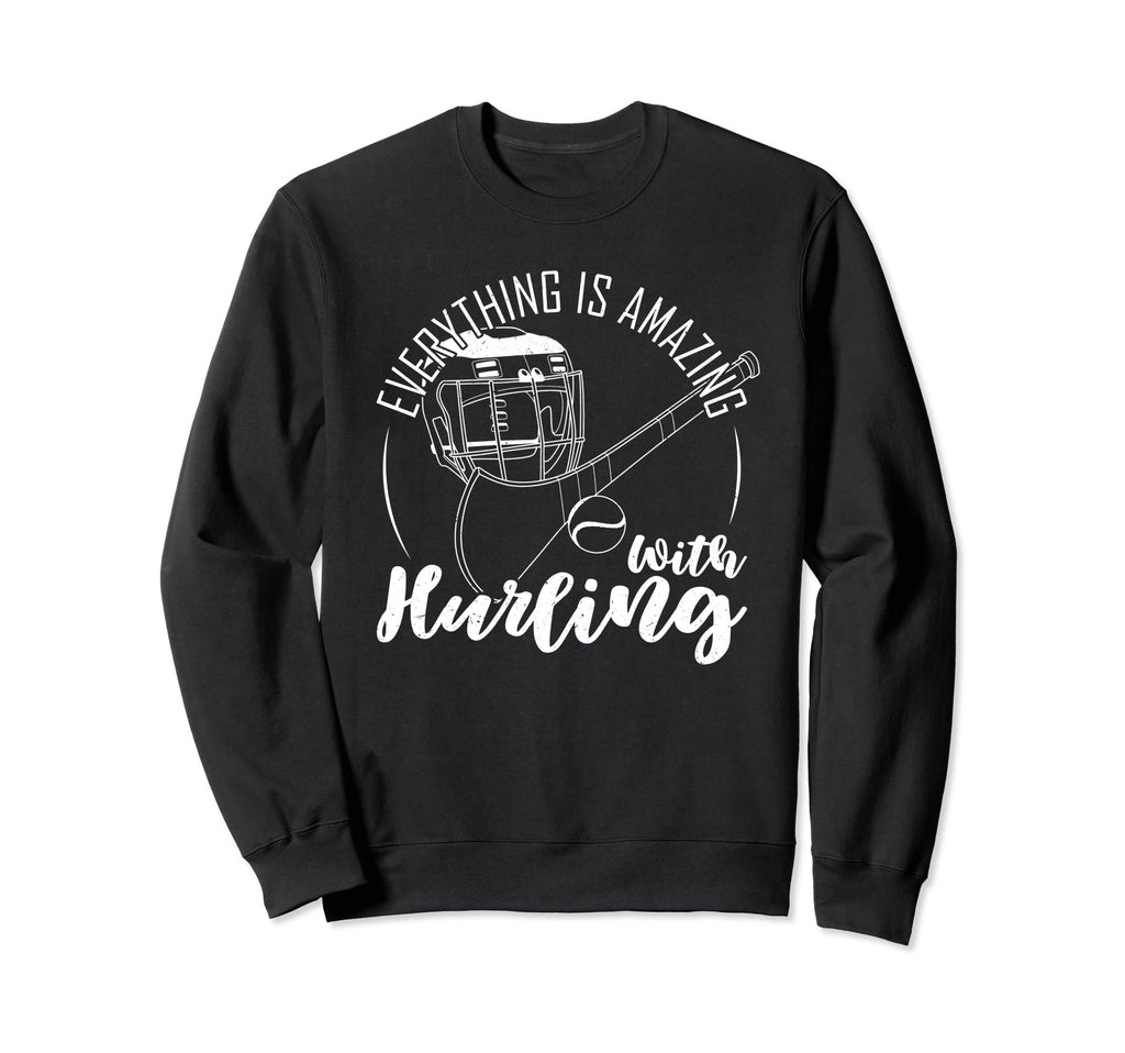 Hurling Helmet Athletic Sweatshirt - Fun Novelty Design for Adults - T-Shirt, Sweatshirt, Hoodie