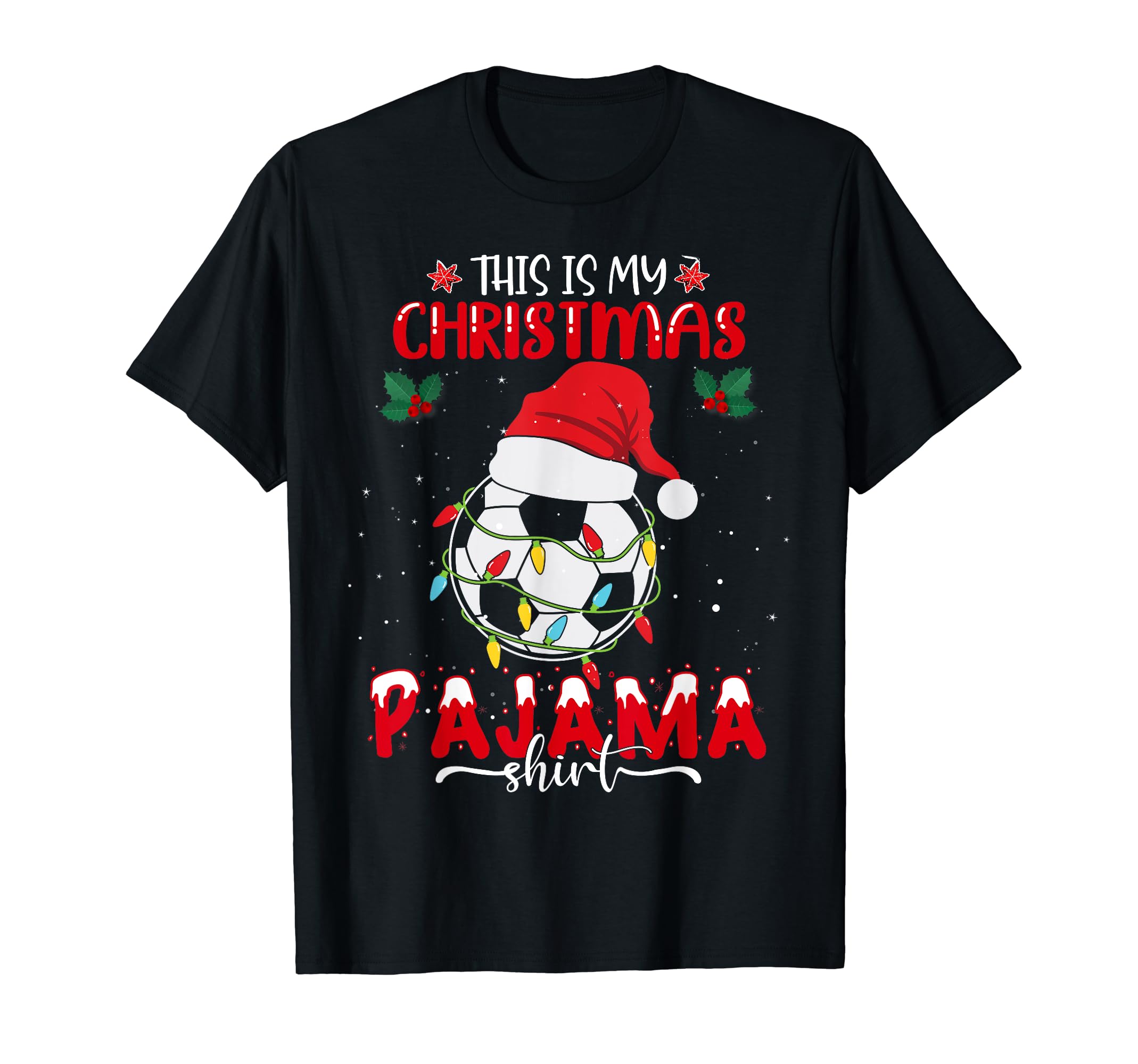 Merry Soccer Sport Funny Santa Hat T-Shirt - Custom Art Print for Adults - T-Shirt, Sweatshirt, Hoodie