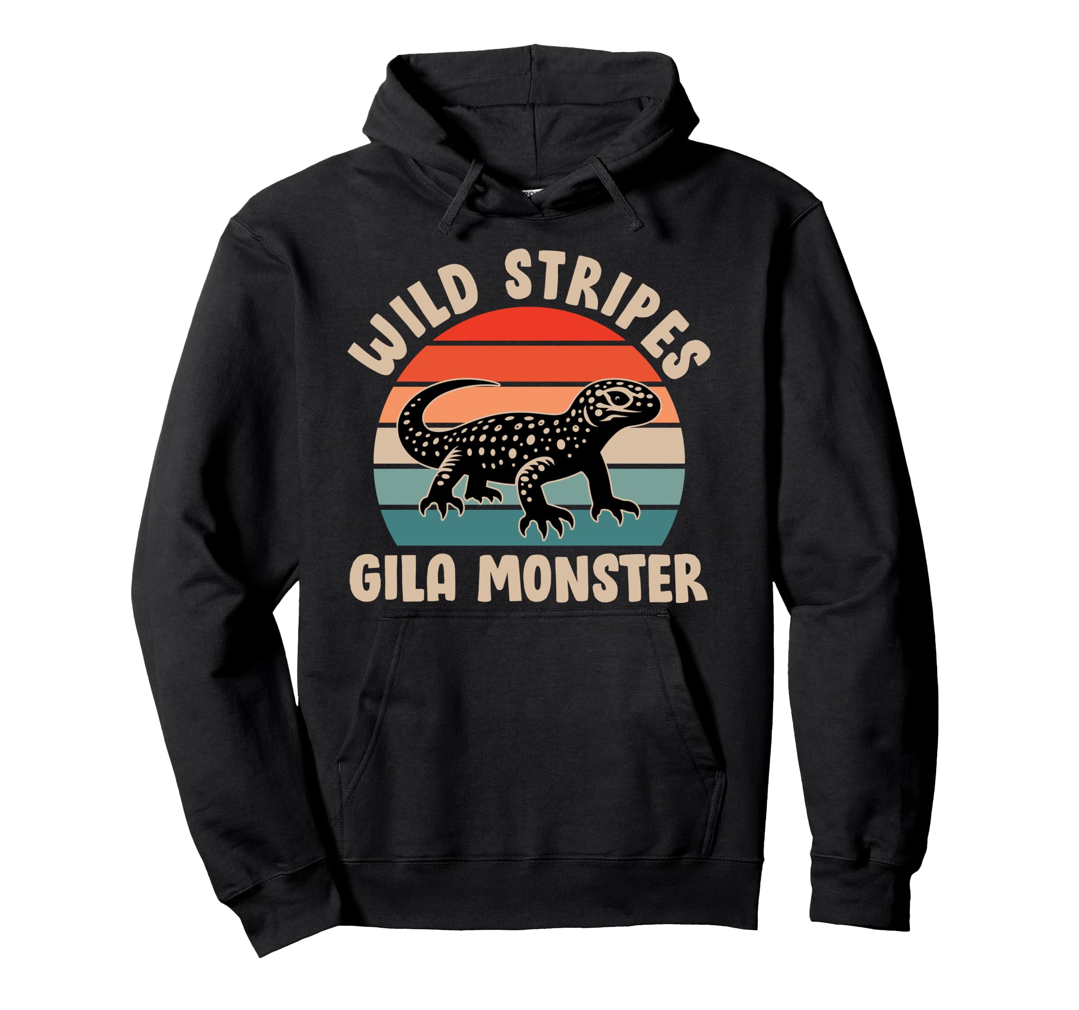 Gila Monster Wild Stripes Funny Death Hoodie - Minimalist Print Unisex - T-Shirt, Sweatshirt, Hoodie