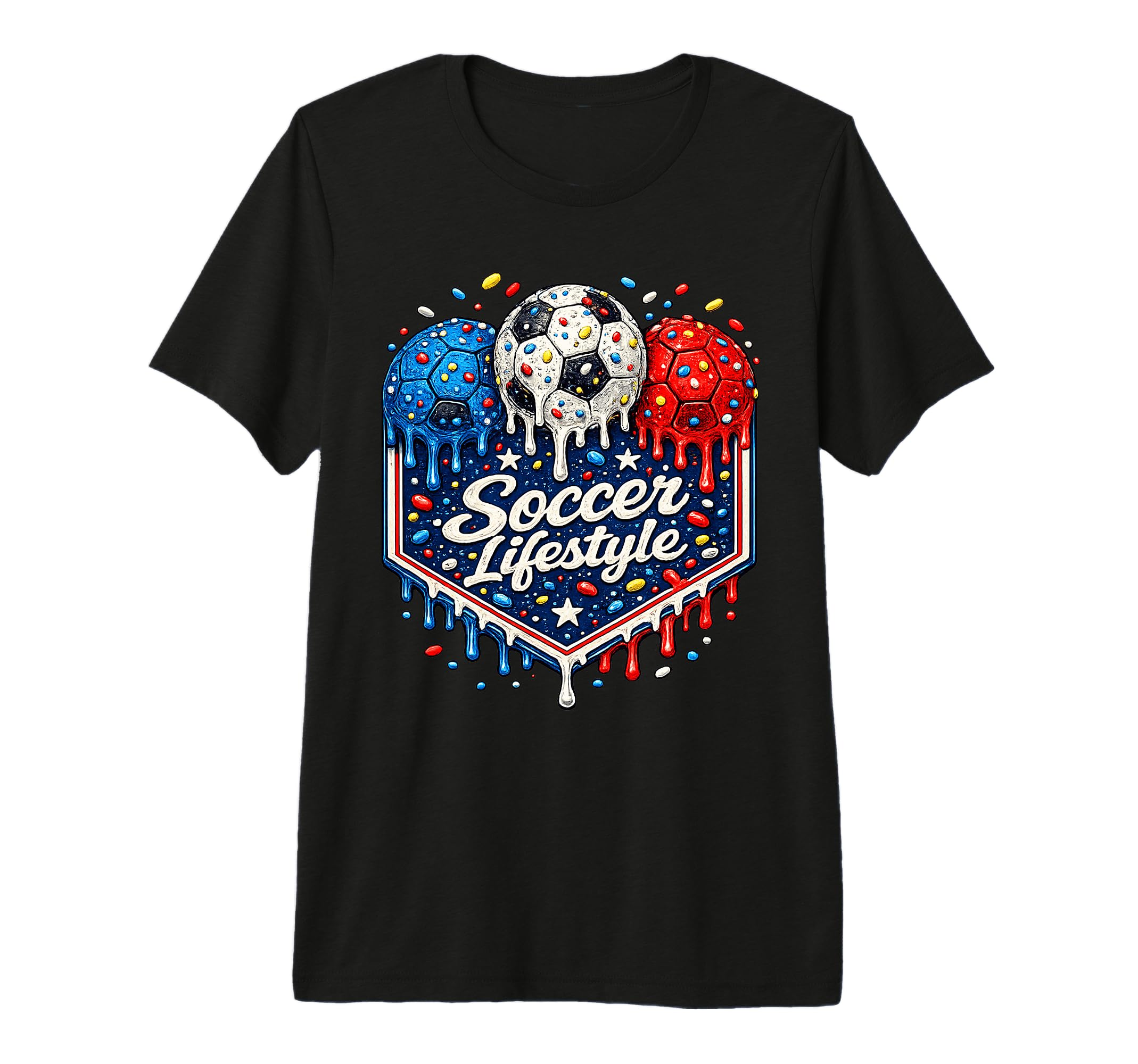 Soccer Lifestyle Drip Ice Cream T-Shirt - Fun Novelty Design Unisex - T-Shirt, Sweatshirt, Hoodie