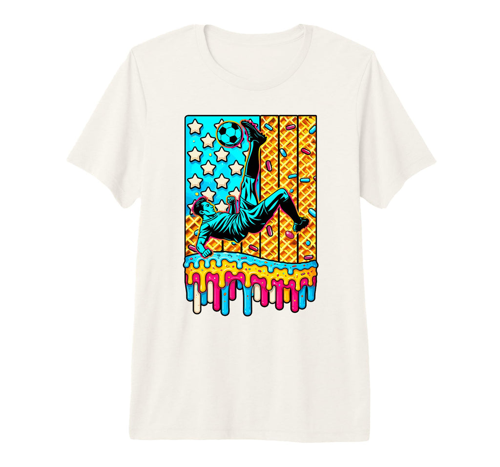 4Th July Ice Cream Drip Soccer Patriotic T-Shirt - Graphic Print Men Women - T-Shirt, Sweatshirt, Hoodie