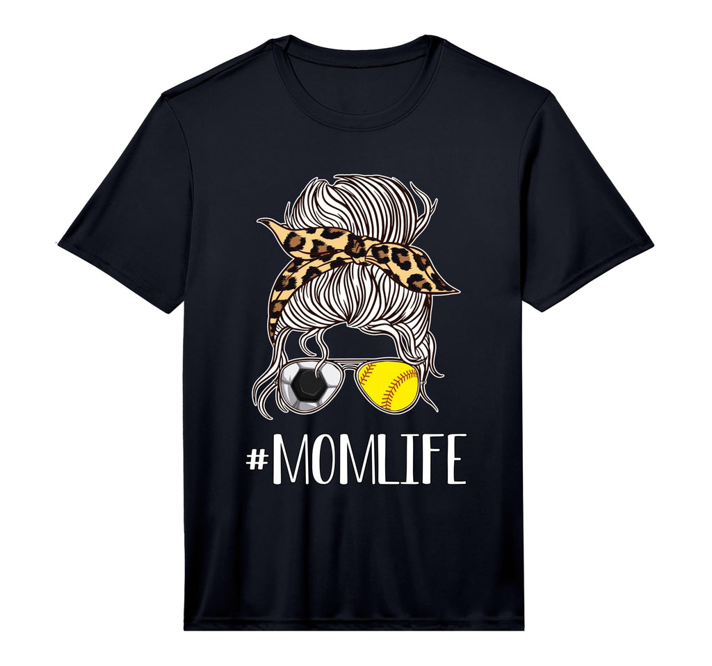 Mens Soccer And Softball Mom Life T-Shirt - Aesthetic Graphic for Adults - T-Shirt, Sweatshirt, Hoodie