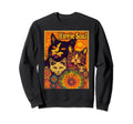 Cat Funny 60S 70S Hippie Flowers Sweatshirt - Streetwear Style Unisex - T-Shirt, Sweatshirt, Hoodie
