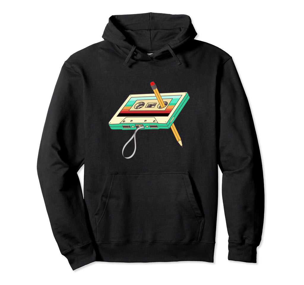80S Cassette Tape Pencil 1980S Throwback Hoodie - Trendy Graphic Men Women - T-Shirt, Sweatshirt, Hoodie