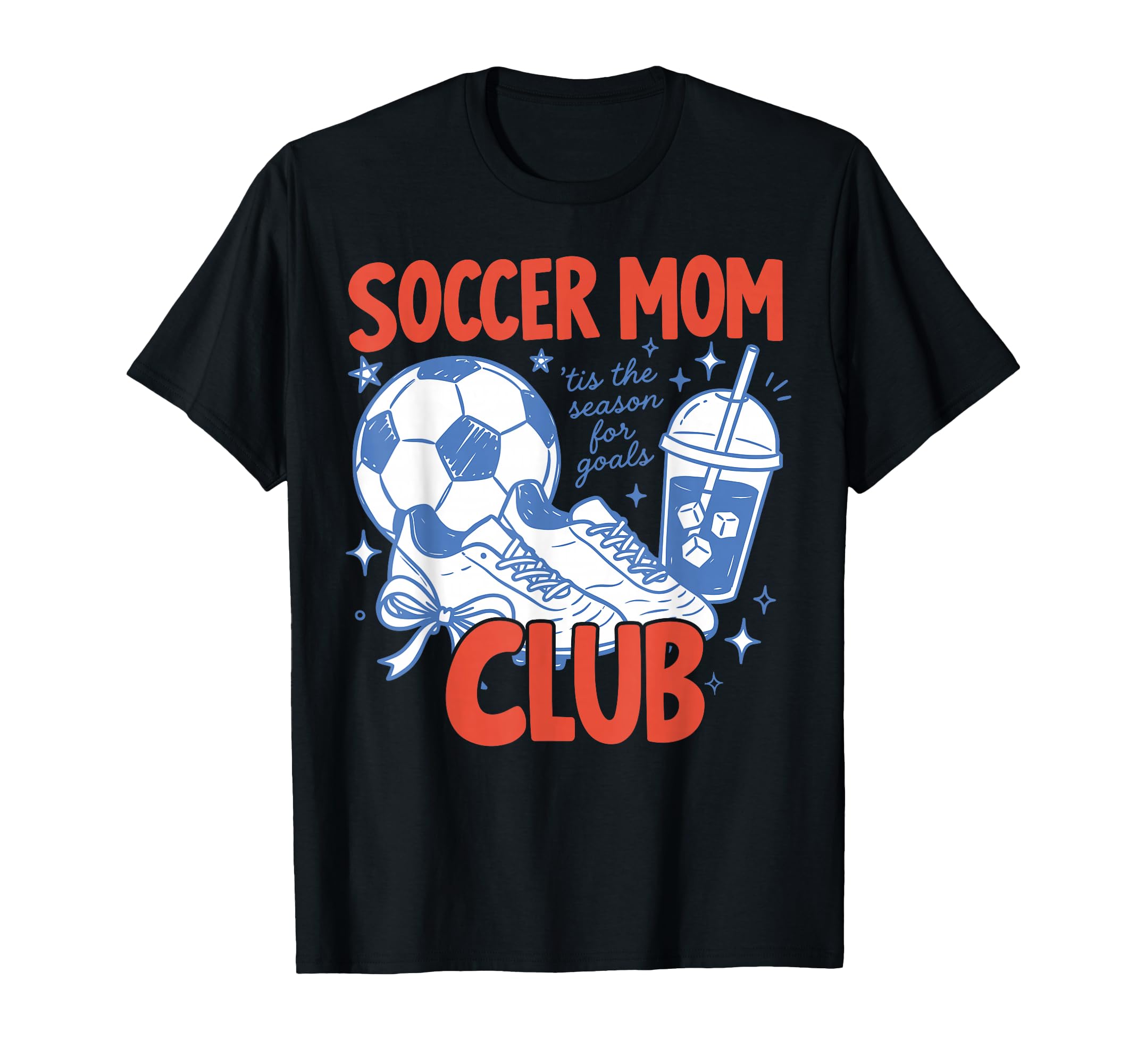 Sport Mom Coquette Bow Iced Coffee T-Shirt - Fun Novelty Design for Adults - T-Shirt, Sweatshirt, Hoodie