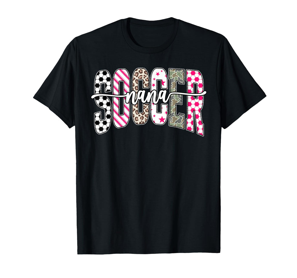 Soccer Nana Game Day Stripes Leopard T-Shirt - Custom Art Print Men Women - T-Shirt, Sweatshirt, Hoodie