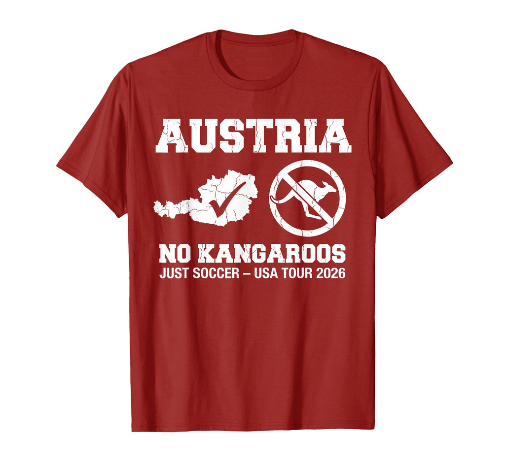 Austria No Kangaroos Just Soccer T-Shirt - Aesthetic Graphic for Adults - T-Shirt, Sweatshirt, Hoodie