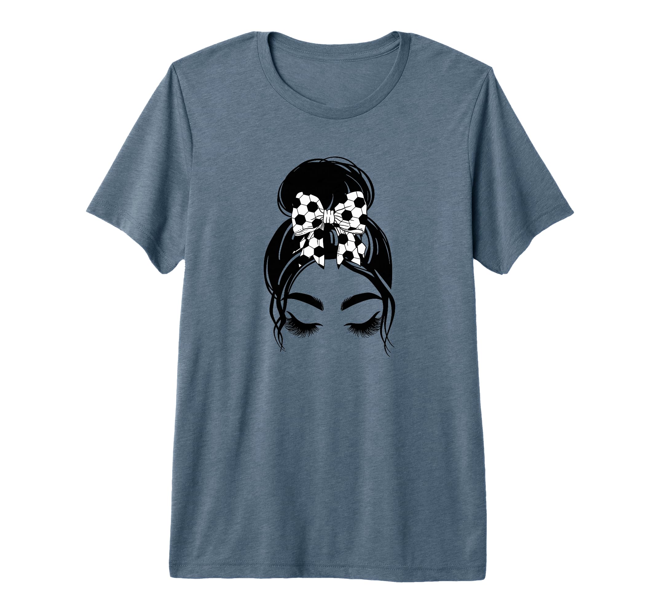 Messy Bun Sports Fan Team Soccer T-Shirt - Casual Everyday Wear for Adults - T-Shirt, Sweatshirt, Hoodie