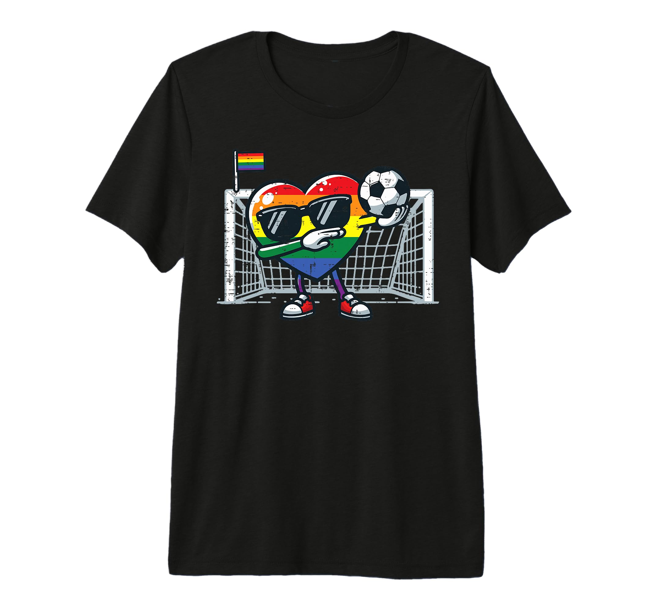Gay Pride Heart Soccer Lgbtq Ally T-Shirt - Trendy Graphic for Adults - T-Shirt, Sweatshirt, Hoodie