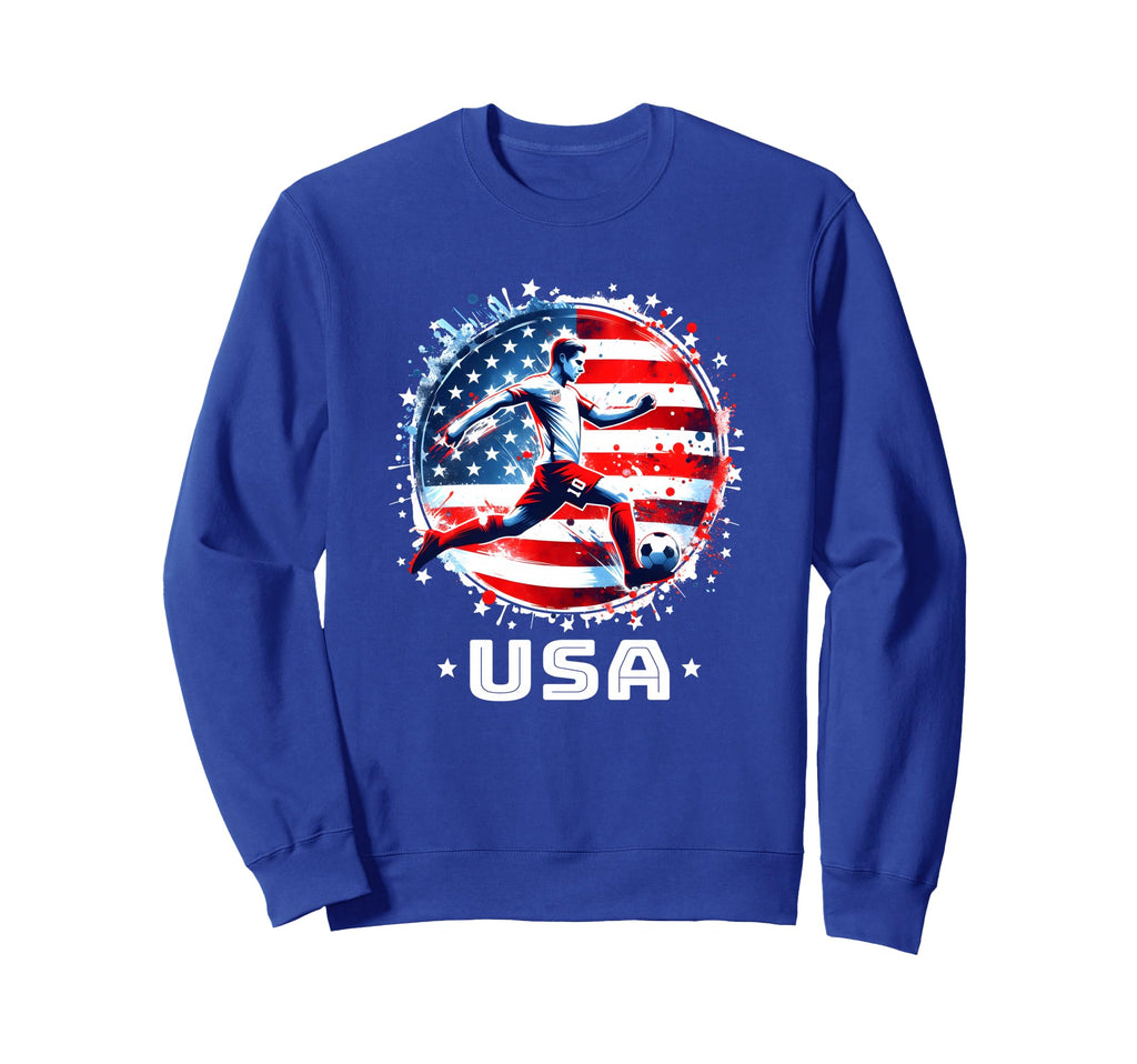 American Flag Soccer Player Teen Sweatshirt - Trendy Graphic for Adults - T-Shirt, Sweatshirt, Hoodie