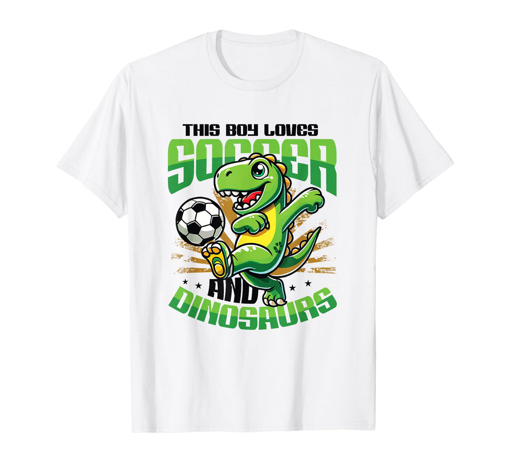 This Loves Soccer And Dinosaurs T-Shirt - Fun Novelty Design Men Women - T-Shirt, Sweatshirt, Hoodie